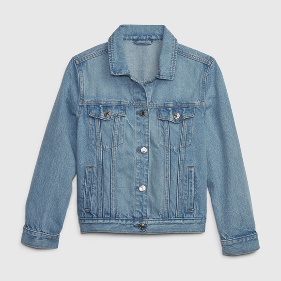 NWOT GAP Kids Icon Denim Jacket in Medium Wash - Picture 2 of 5
